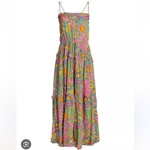 NWT SWF Boutique Pink / Green Homecoming Dynamic Hacienda Print Dress, Small